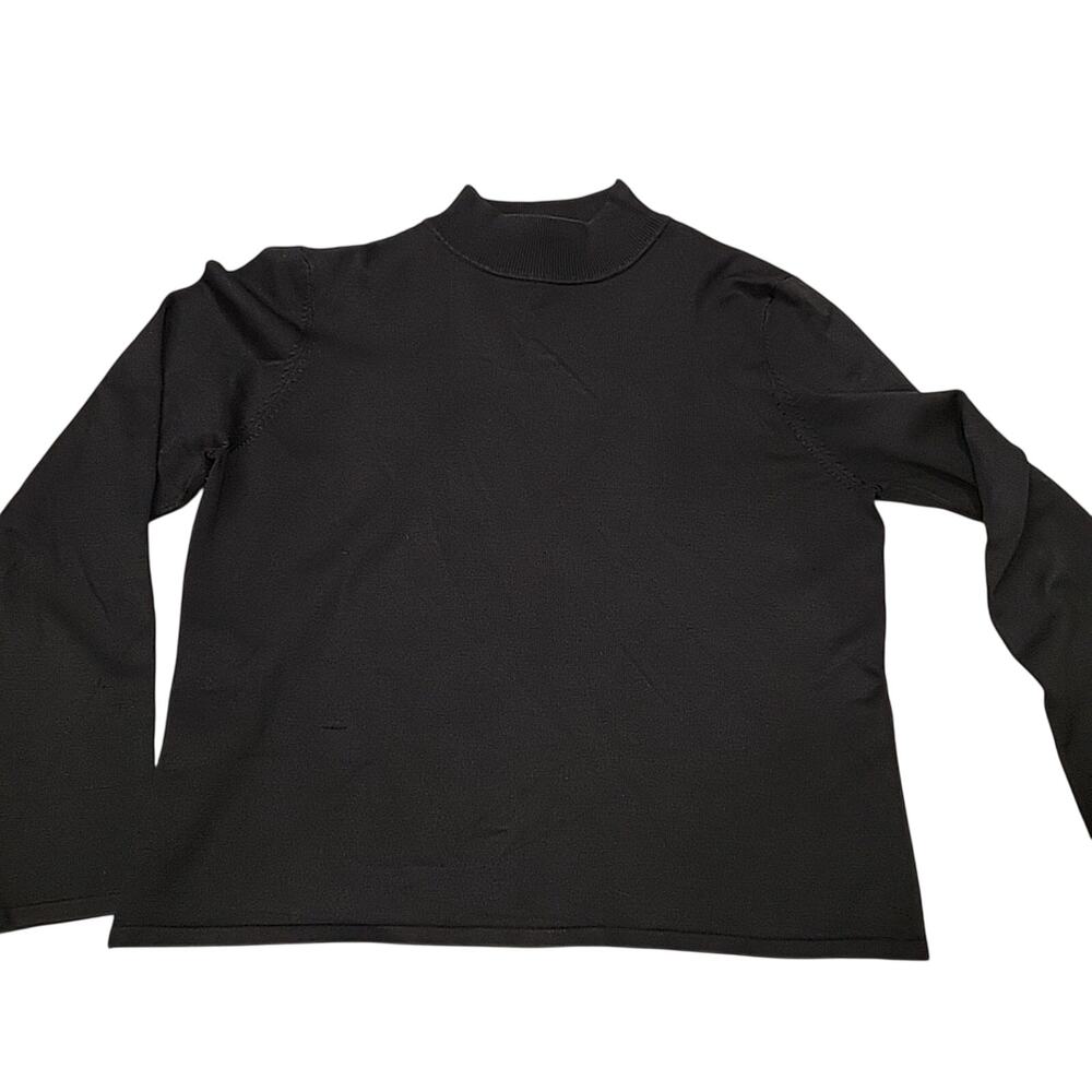 Vintage Pendleton REHAB Black Sweater Women Size Large Mock Neck 80s